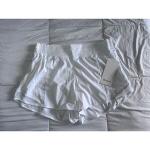 NEW Lululemon Hotty Hot Shorts Size 12 HR High Rise 4" Lined White Pocket Gym